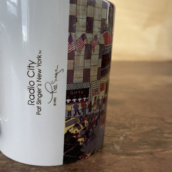 Vintage Radio City Music Hall Mug Pat Singer NYC Wrap Around Graphic Coffee Cup - Picture 5 of 9